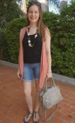 Denim Shorts, Summer Layers and Rebecca Minkoff MAM Bag