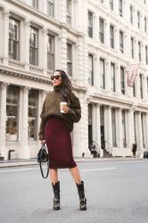 Sweater Weather :: Oversized sweater & Midi skirt