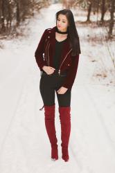 velvet biker jacket