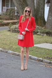 RED SWING DRESS & LEOPARD PUMPS