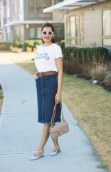Lookbook : Button Front Denim Skirt (with front pockets!)
