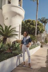 A Sunny Day in LA in Roger Vivier Heels and Madewell Jeans