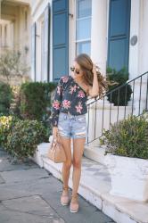 One-Shoulder Floral Top