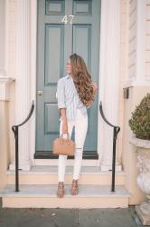 Striped Bow Back Top