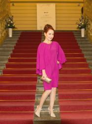 Magenta Cape Dress