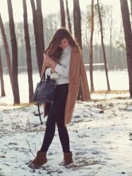 BROWN COAT & WHITE BLOUSE 