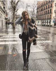 fur coat y blazer vichy