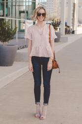 Striped Peplum Top