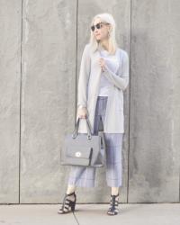 J.Jill Windowpane Crops & Long & Light Cardi for Winter to Spring