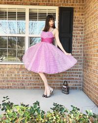 {Review} Unique Vintage Lavender Ruffled Tulle Cupcake Swing Dress