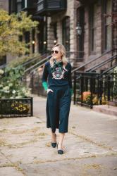 Neck Scarf & Wide Leg Pants for Work + My Favorite Salad Recipe