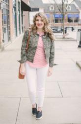 Stripes and Camo Spring Outfit