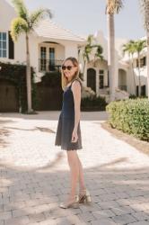 Navy Scalloped Dress