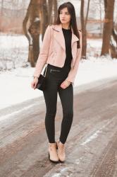 pink suede jacket