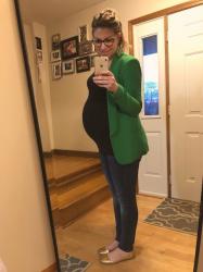Pop of Color Blazer (non-maternity) + a 37 week Bumpdate!