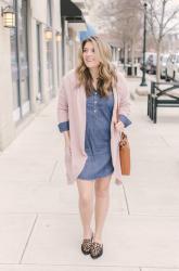 Chambray Dress + Blush Pink