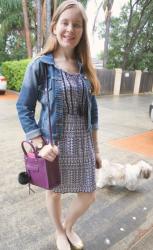 Boho Printed Dresses and Denim Jacket: Autumn Layering With Rebecca Minkoff Bags