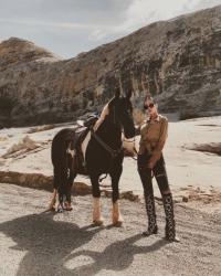 GRLFRND Denim and Snakeskin Boots in the Desert