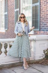 Polka Dot Midi Skirt 