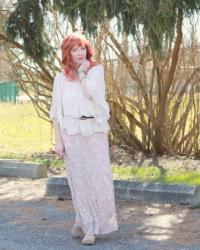 Floral Maxi Skirt & Ruffle Boho Top: Not Ever, Little Troll