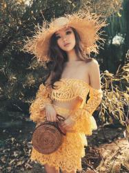 yellow lace and straw