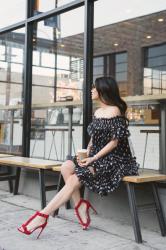 Dots Dots :: Polka dot dress & Studded sandals