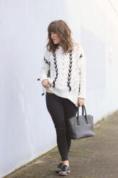 Black Laced up Sweater