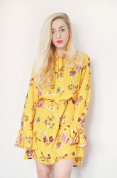 ŻÓŁTA SUKIENKA W KWIATY / yellow floral dress