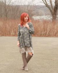 Camo Tunic & OTK Boots: Impulse Shopper