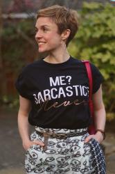 Me? Sarcastic? Never! | Graphic Culottes & Slogan Tee, over 40