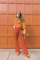 1970s Burnt Orange + Blood Red Fashion Editorial 