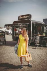 Outfit: Sunday in Antwerp, vintage yellow dress