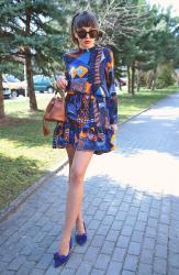 abstract print dress