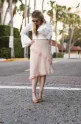 Pink ruffle skirt