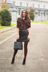 OOTD 61 / TIPS 2 :: Burgundy Fall Outfit : Tips How to Rock Colorful Tights