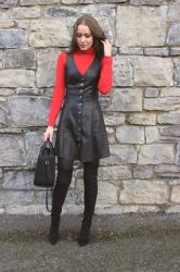 Fall Outfit :: Summer into Fall : Turtleneck under the Dress and Over-the-Knee Boots