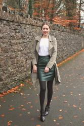 Green Skirt Outfit :: How to Style Skirts in Winter