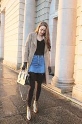 Winter Look :: Lace Top, Over-Sized Cardigan and Skirt