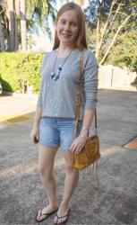 Foil Polka Dot Tops and Shorts With Rebecca Minkoff Mini MAC and Micro Regan Bags