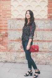 Classy black and red blouse