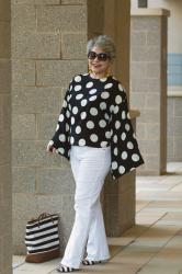 Polka Dot Trumpet Sleeve Top