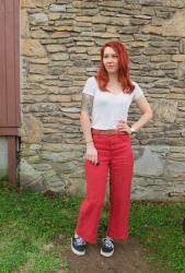 Completed: Red Linen Lander Pants