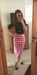 Gingham Richmond Pencil Skirt (Boden Review)