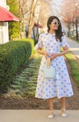 Lookbook : Polka Dot Shirt Dress With Sleeve Ties And eShakti Coupon Code For $35 off!