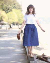 The best denim skirt with ThackerNYC