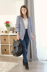 Striped Navy Blazer | What I Wore Wednesday