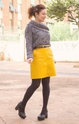Look diario con falda amarilla-Daily outfit with yellow skirt