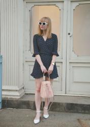 Gold Earrings and a Navy Romper