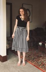 Striped Midi Skirt 