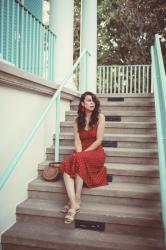 RED POLKA DOT DRESS